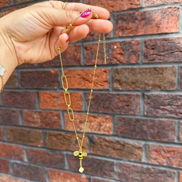 Bumble Bee 18K Gold Stainless Steel Waterproof Necklace - Picture 9 of 15